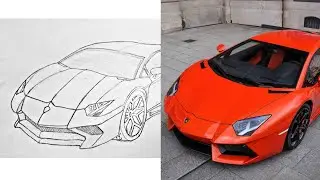 How to draw LAMBORGHINI #how #draw #car #drawing #cars #Lamborghini #Aventador #art #rasm #cizish