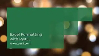 Excel Formatting with Python and PyXLL