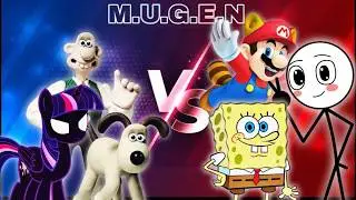MUGEN 3vs3 - Team Nightmare Sparkle Alicorn vs Team Carlos The Stickman