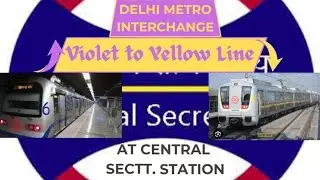 🚇Violet to Yellow Line at Central Sectt. Interchange of Delhi Metro🚇