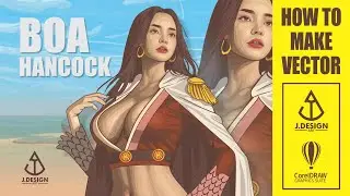 HOW TO MAKE BOA HANCOCK SEXY ANIME ONE PIECE CHARACTER VECTOR ART USING COREL DRAW