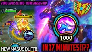 Wild Rift | NEW NASUS BUFF IS CRAZY!! 1000 STACKS 17 MINUTES!!?? (Fastest Way To Get Lots Of Stacks)