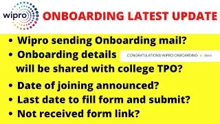 LATEST WIPRO ONBOARDING UPDATE AND JOINING DATE | WIPRO ONBOARDING FOR FRESHER | WIPRO RECRUITMENT