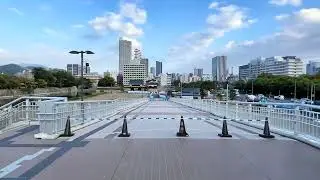 広島城とスタジアムパークを繋ぐ、ペデストリアンデッキからの風景
