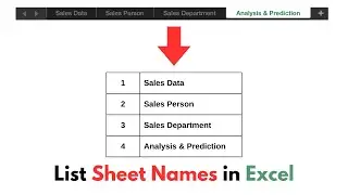 How to List All Sheet or Tab Names in Excel Workbook ?! | Works for Macbook and Windows! EASY 💯