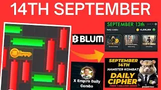 Hamster Kombat Today, 14th of September, Puzzle, Cipher, Combo Cards,  X Empire & Blum Tasks