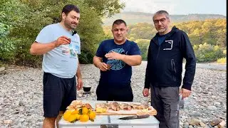 This is how we relax away from our wives! Wild Fried Fish, Chowder on the Fire and Grilled Chicken.