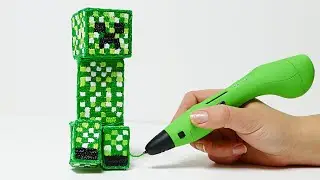 DIY Minecraft CREEPER 3D Pen TUTORIAL! My Minecraft Collection