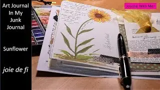 Art Journal In My Junk Journal * Sunflower * September