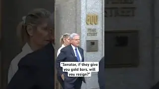 Sen. Bob Menendez leaves court after pleading not guilty to bribery and corruption-related charges