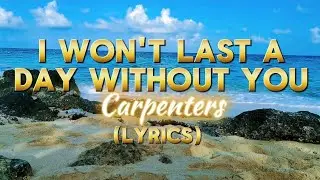 I WON'T LAST A DAY WITHOUT YOU - CARPENTERS LYRICS (COVER BY @wincelpisces )