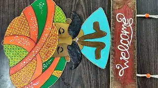DIY Rajasthan Turban Man | How to Make a Rajasthani Turban Man Wall hanging  | Welcome wall hanging