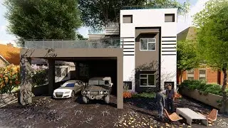 Render in Lumion | Modern House Realistic view | SketchUp to Lumion workflow