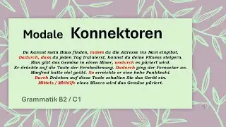 Modale Konnektoren, über modale Inhalte schreiben und sprechen