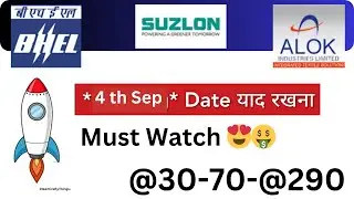 Suzlon और BHEL Share,  Alok Industries  में जारी Momentum में क्या करें निवेशक? किन स्तरों पर है ?
