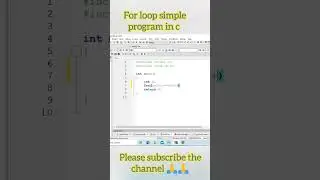 c program using for loop | c language | 