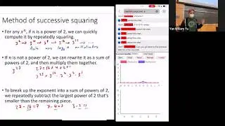 MATA02 - Lecture 8c - Modular exponentiations through successive squaring.