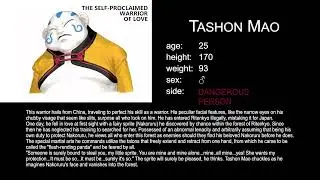 Samurai Shodown Warrior's Rage - Tashon Mao (Profile)