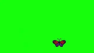 4K Animated Pixel Art Butterfly Screensaver | Retro 4K Green Screen Motion Graphics (No Copyright)