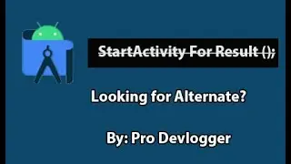 StartActivityforResult is Deprecated in Android Studio Use alternate ?
