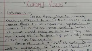 Write an essay on Coronavirus in English || Essay Writing || COVID-19