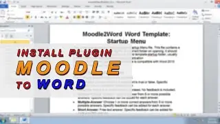 Tutorial Moodle | Install Moodle Plugin untuk Ms. Word