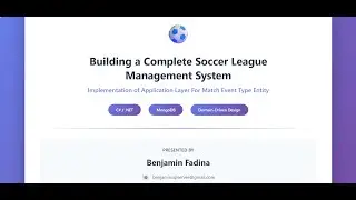 Soccer LeagueManagement System - Implementation of Application Layer For Match Event Type Entity