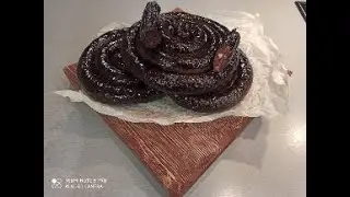 Blood sausage (from albumin) with meat. Very tasty.