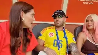 Karol G y Feid en la Final de la Copa América Apotando a la Selección Colombia 🇨🇴 🏆👸🏼💚