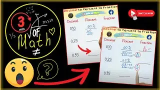 HOW TO CONVERT DECIMAL TO PERCENT TO FRACTION ISTANTLY - FAST MATH TRICK!