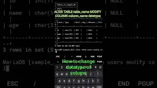 24. How to change datatype of  column in mysql | Mysql tutorial in Android | The Rock Shivam