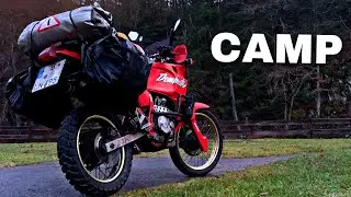 WINTER MOTORCYCLE CAMPING at Belgian Border! Honda Dominator 650 Adventure /2
