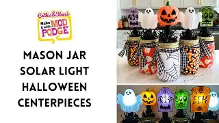 DIY Dollar Tree Solar Light Halloween Mason Jar Centerpieces