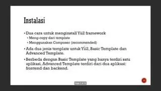 1. Yii2 Framework - Instalasi
