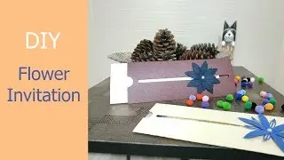 Nice invitation with DIY flower cut by plotter