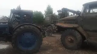 Тащу на Т-40АМ урал 4320 лесовоз