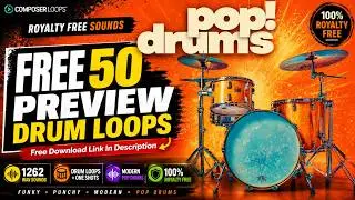 FREE 50 Pop Drum Loops + Full Version 1260+ Samples POP! Drums