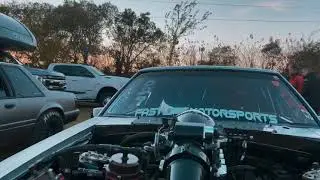 A PAIR OF 1K HP FORD FOX BODY MUSTANGS TAKE ON THE YELLOW BELLY RACEWAY IN GRAND PRAIRIE TEXAS