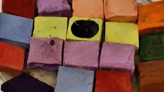 Colorful Reformed Chalk Blocks l Riddhima_asmr