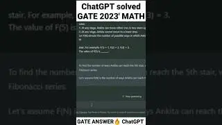 ChatGPT solved Mathematics question GATE 2023 🔥👏 
