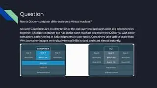 How is Docker container different from a Virtual machine?