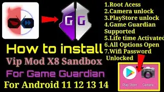 X8 Sandbox Vip Unlocked for Game guardian in Android 11 12 13 and 14 ||