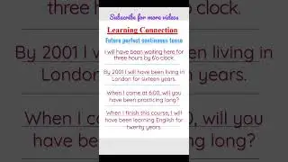 Future perfect continuous tense daily use English sentences 