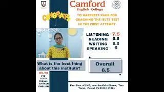 Students' review  @Camsted  congratulates Harpreet kaur for getting  6.5 band score in IELTS.