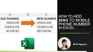 How to add 0 to mobile phone number in Excel #minhacademy #msexcel  @haminh1804
