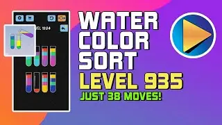 Water Color Sort Level 935 Walkthrough [38 Moves!]