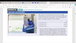 Accounting AS'Level(Account for Irrecoverable Debt ) Activity 8