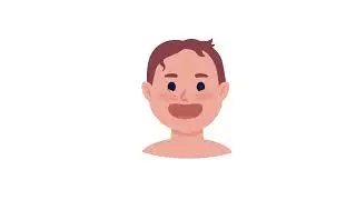 Animated happy little baby emotion