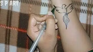FLYING BIRD 🕊️ Tattoos Design Making On Hand
