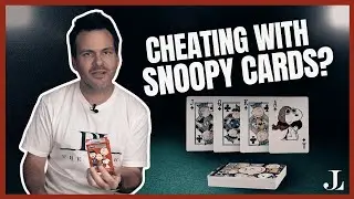 Can he cheat with .... SNOOPY playing cards? #cardtrick #cardmagic #snoopy
